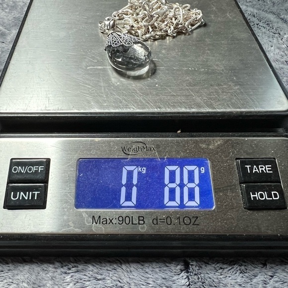 DOUG PAULUS Vintage Sterling Silver Crystal Pendant 36" Necklace - Picture 8 of 8